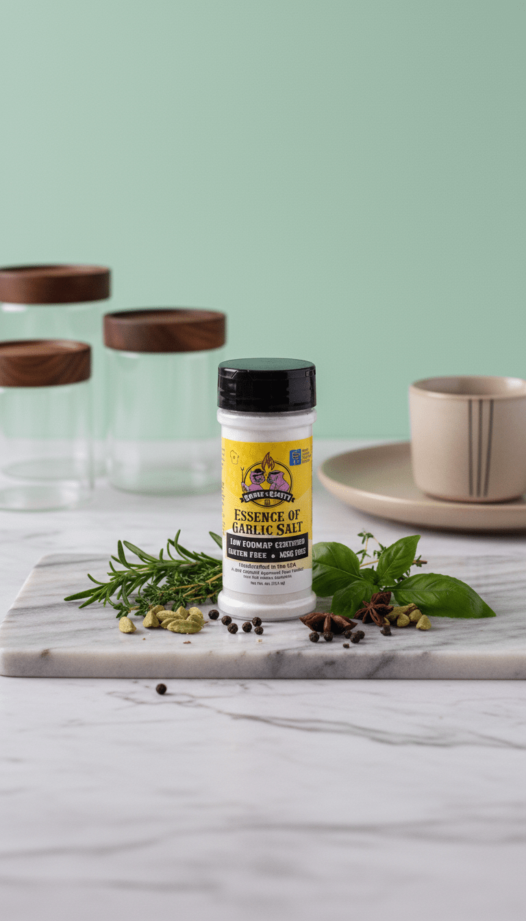 AI product shot of Essence of Garlic Salt