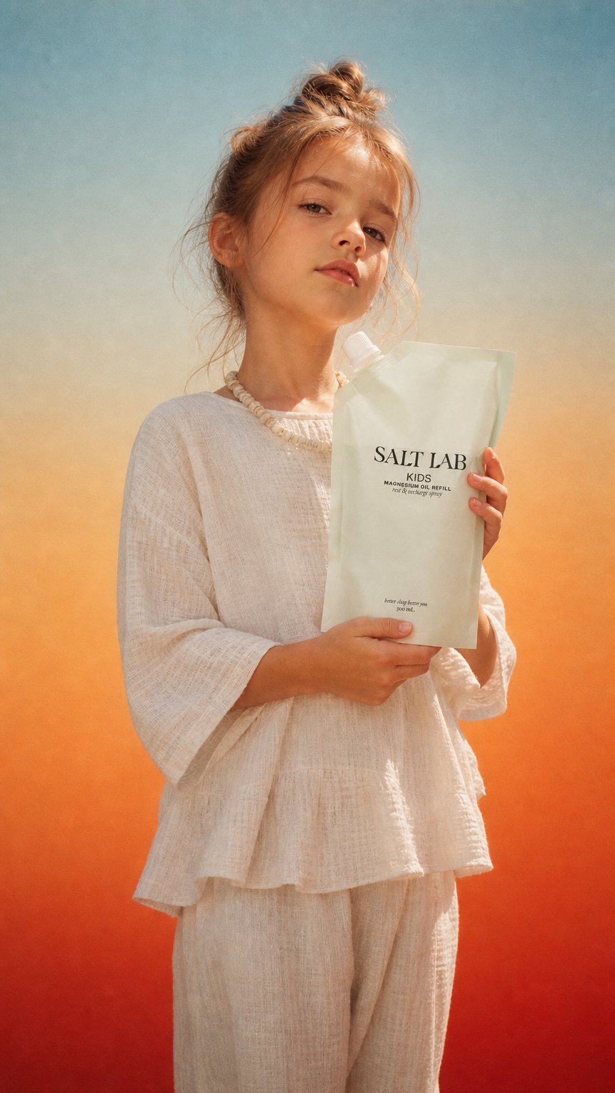AI product shot of KIDS Magnesium Oil Refill Pouch 500ml - 15 Pack