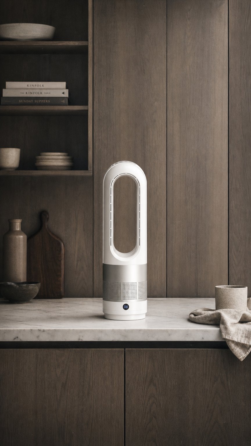 AI product shot of Climaire, ventilateur sans pales