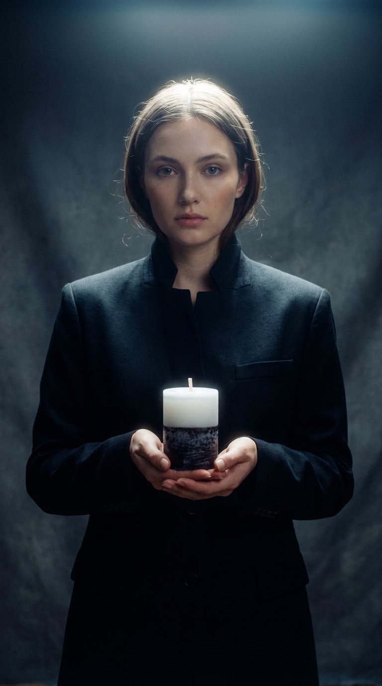 AI product shot of Reversing Votive Candle Brambleberry Oud Black & White Return to Sender Ritual Candle for Protection, Negativity Removal, Spirit Cleansing