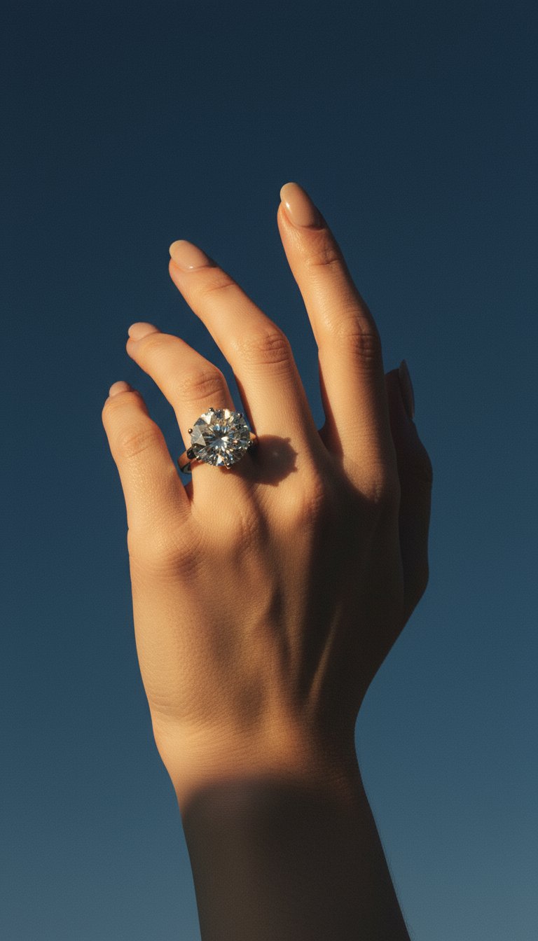 AI product shot of 10.35ct Diamond Solitaire Ring