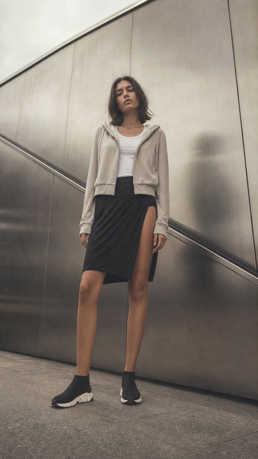 AI product shot of Rick Owens DRKSHDW Loin Skirt