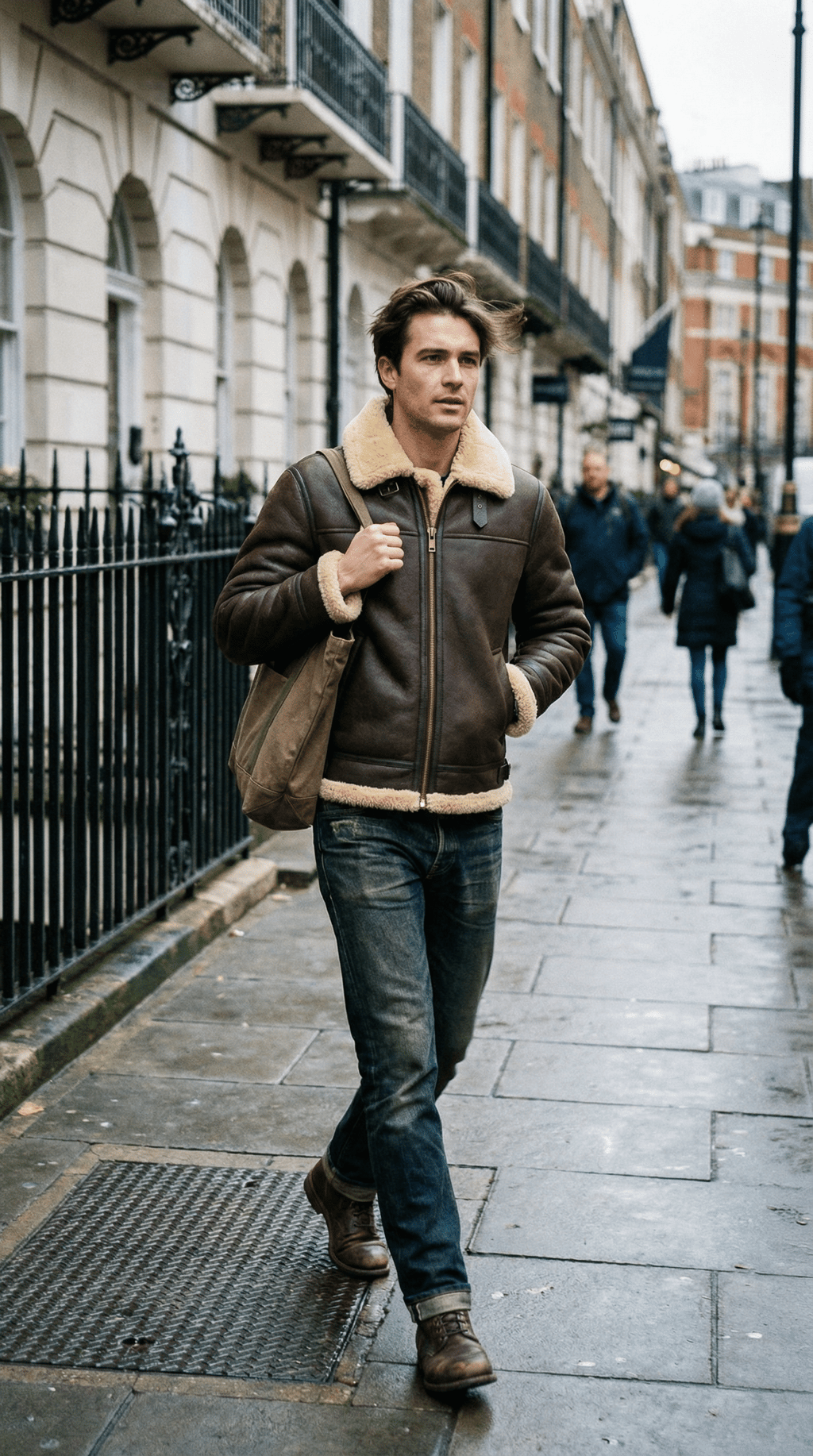 AI product shot of Faux Shearling Aviator Jacket