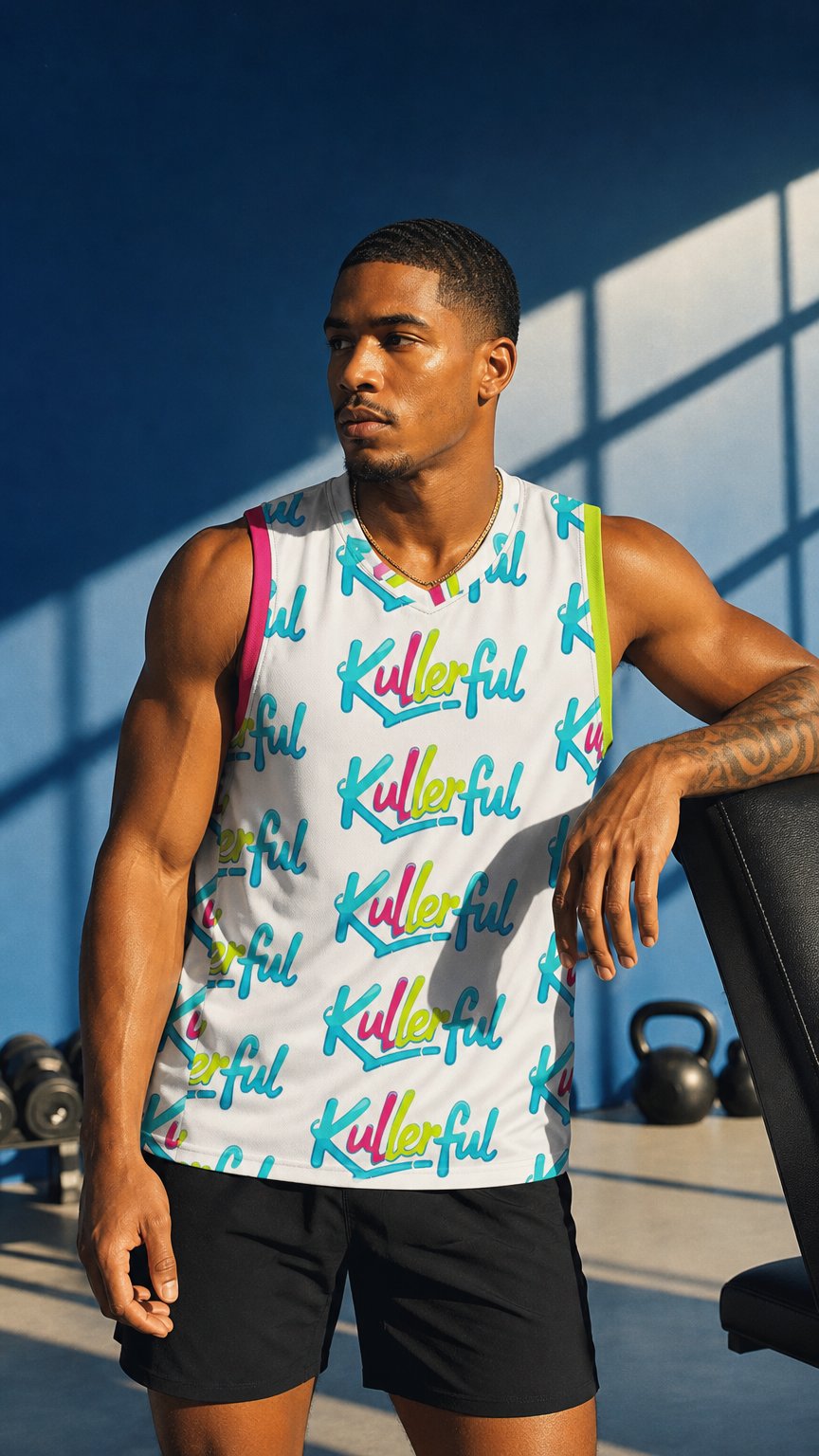 AI product shot of Quantum Seer Recycled Unisex Jersey
