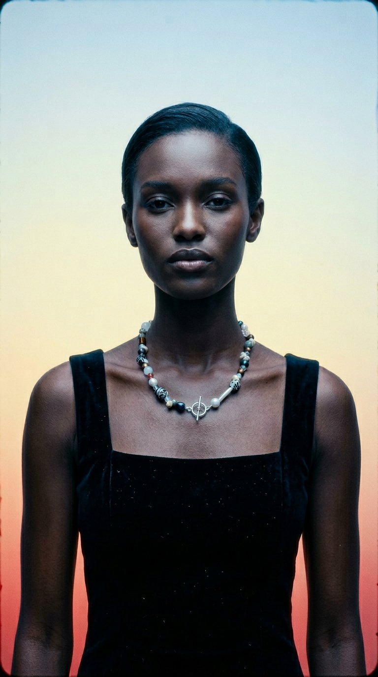 AI product shot of Earth & Tide Beaded Necklace