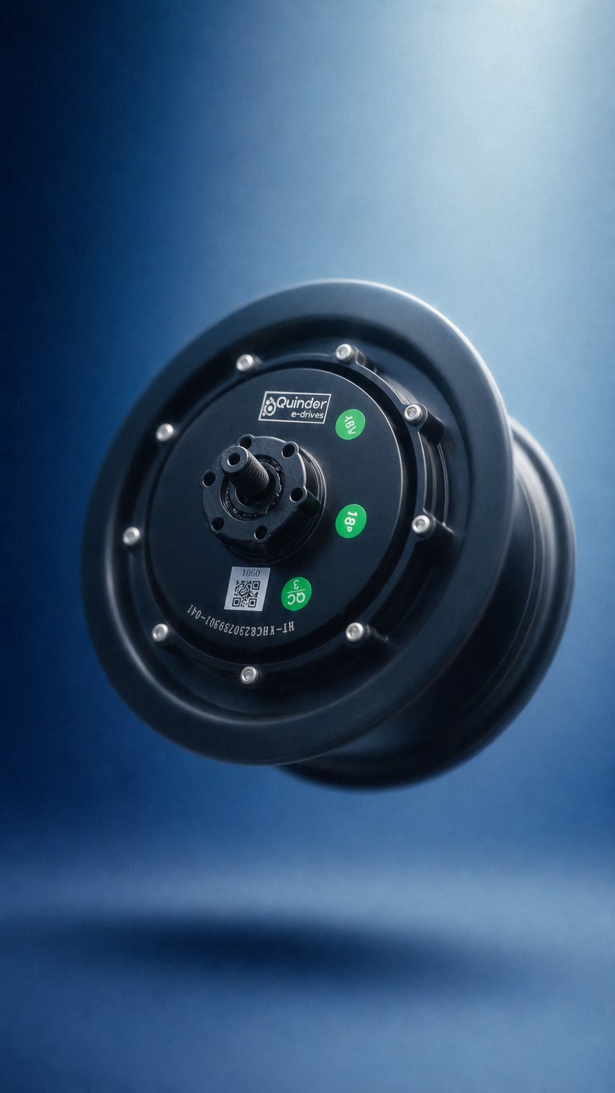 AI product shot of Quinder 8 inch ENCODER HUB motor 48Volts 550Watt