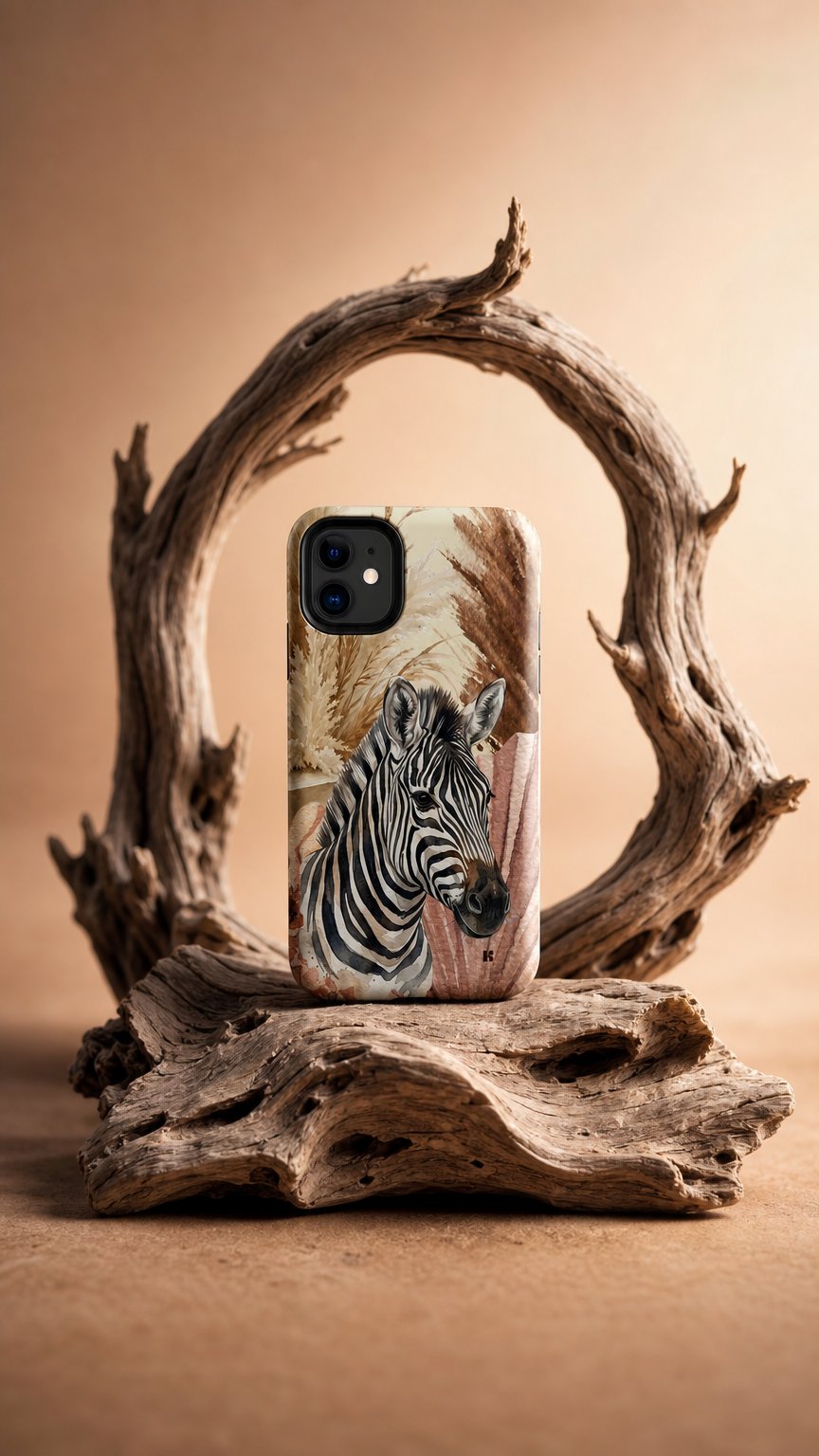 AI product shot of Coque iPhone® Zebra Mirage - Savannah Muse | KLYXE