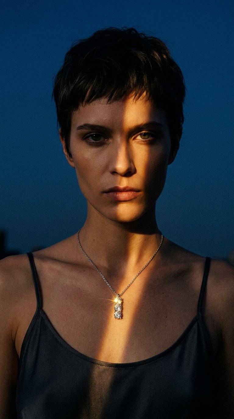 AI product shot of Luna Trinity Pendant