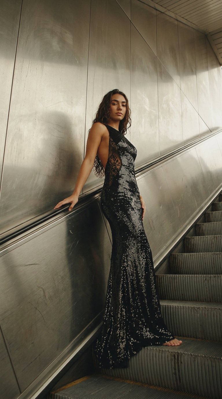 AI product shot of LA LUNE GOWN