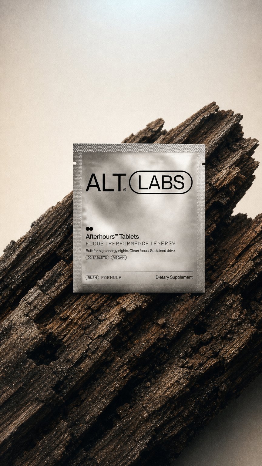 AI product shot of RUSH Afterhours™ Tablets