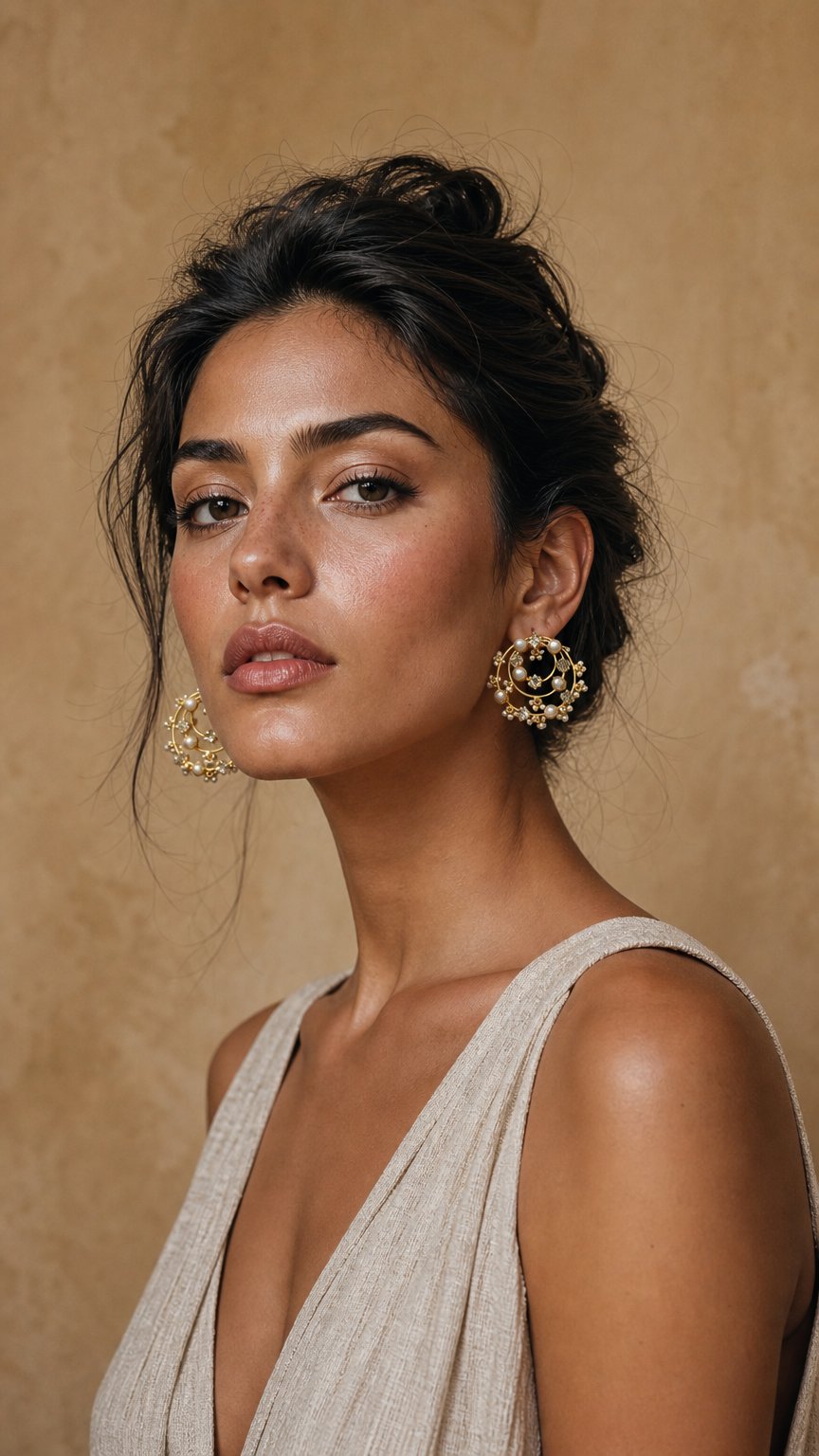 AI product shot of Large Statement Pearl Earrings