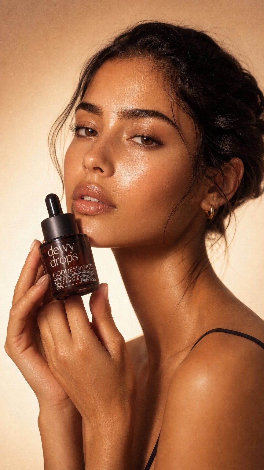 AI product shot of Dewy Drops Radiance & Hydrating Serum