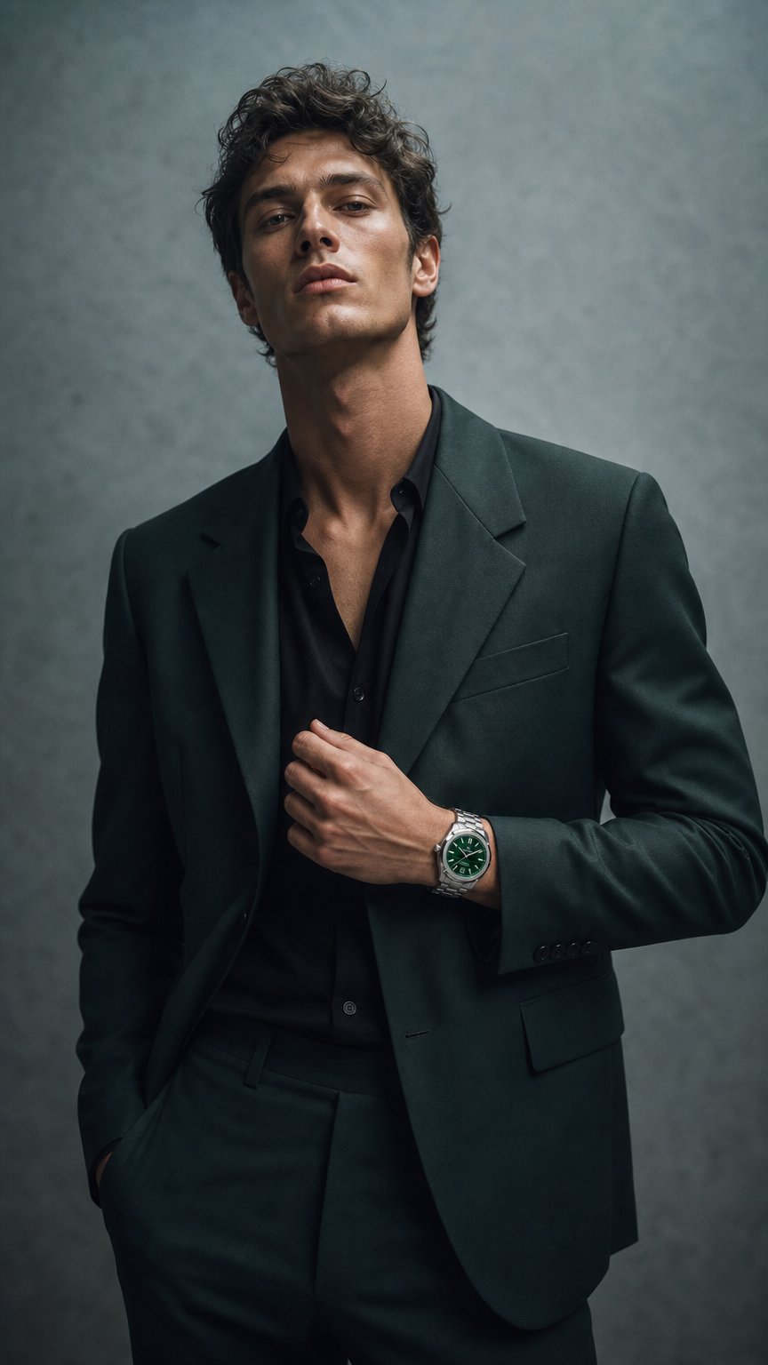 AI product shot of Automatic Chronometer Malachite 41 mm