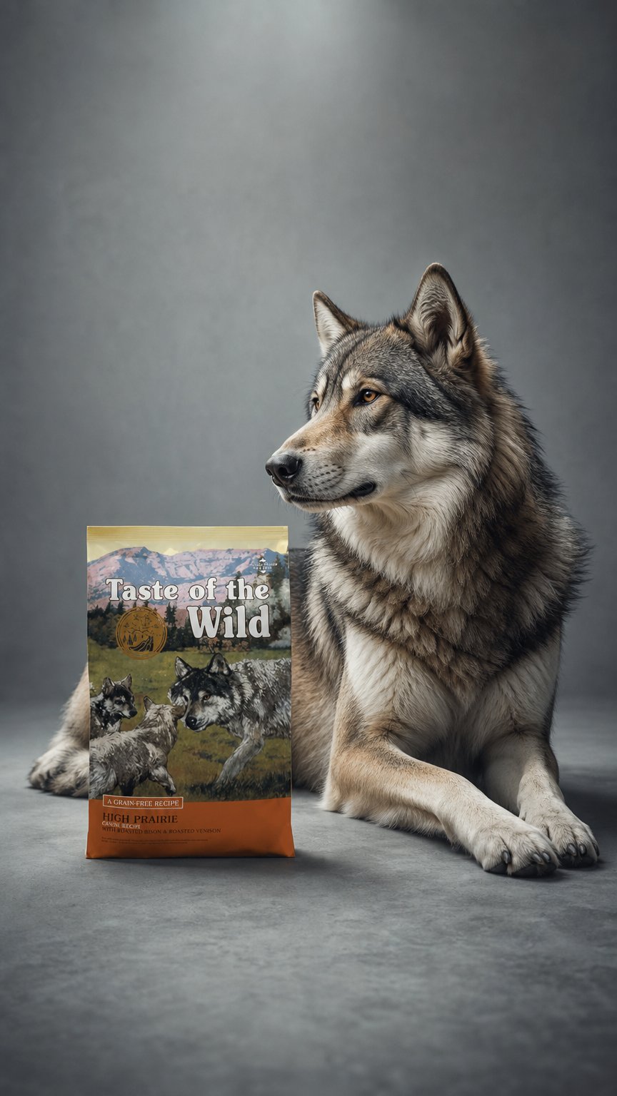 AI product shot of Taste of the Wild High Prairie Grain-Free Dry Dog Food