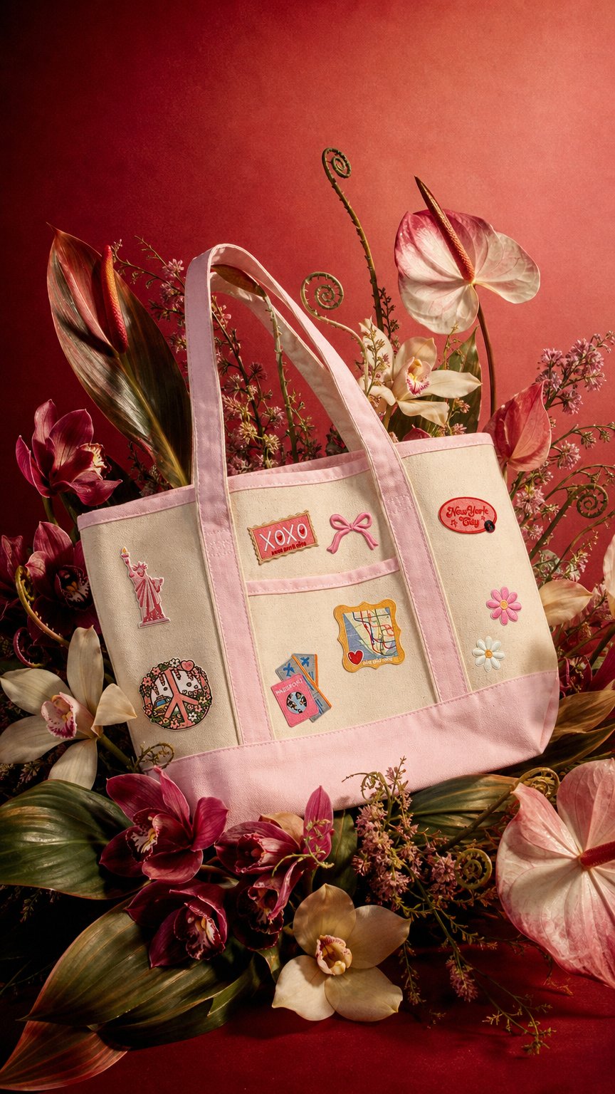 AI product shot of Deluxe Tote Bag | Patch Bar Online Experience Base | Made by YOU!