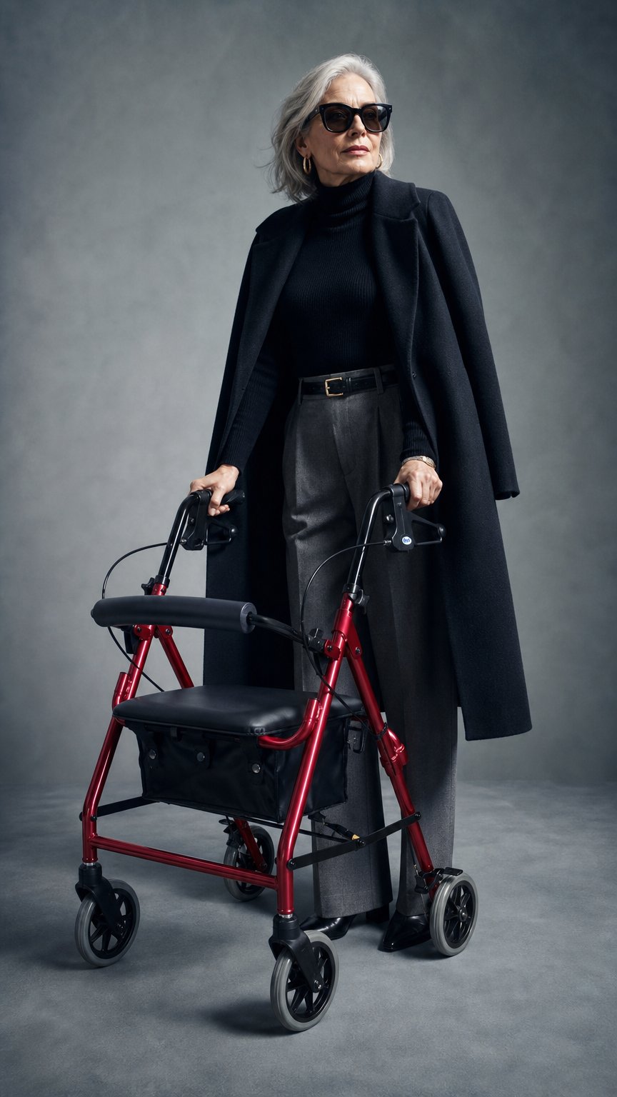 AI product shot of Days 102 Rollator, 6 inch Wheels, Red