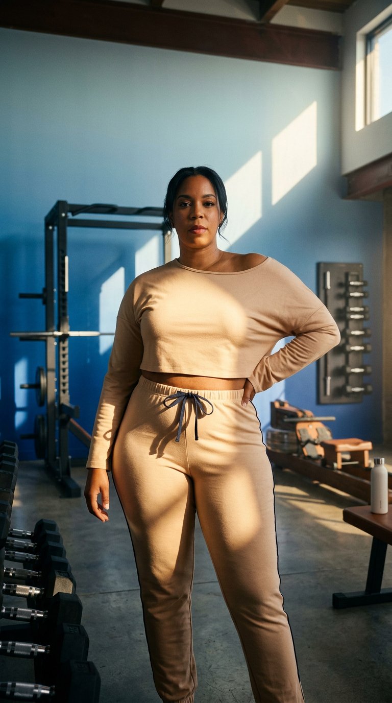 AI product shot of Crop Jogger Set