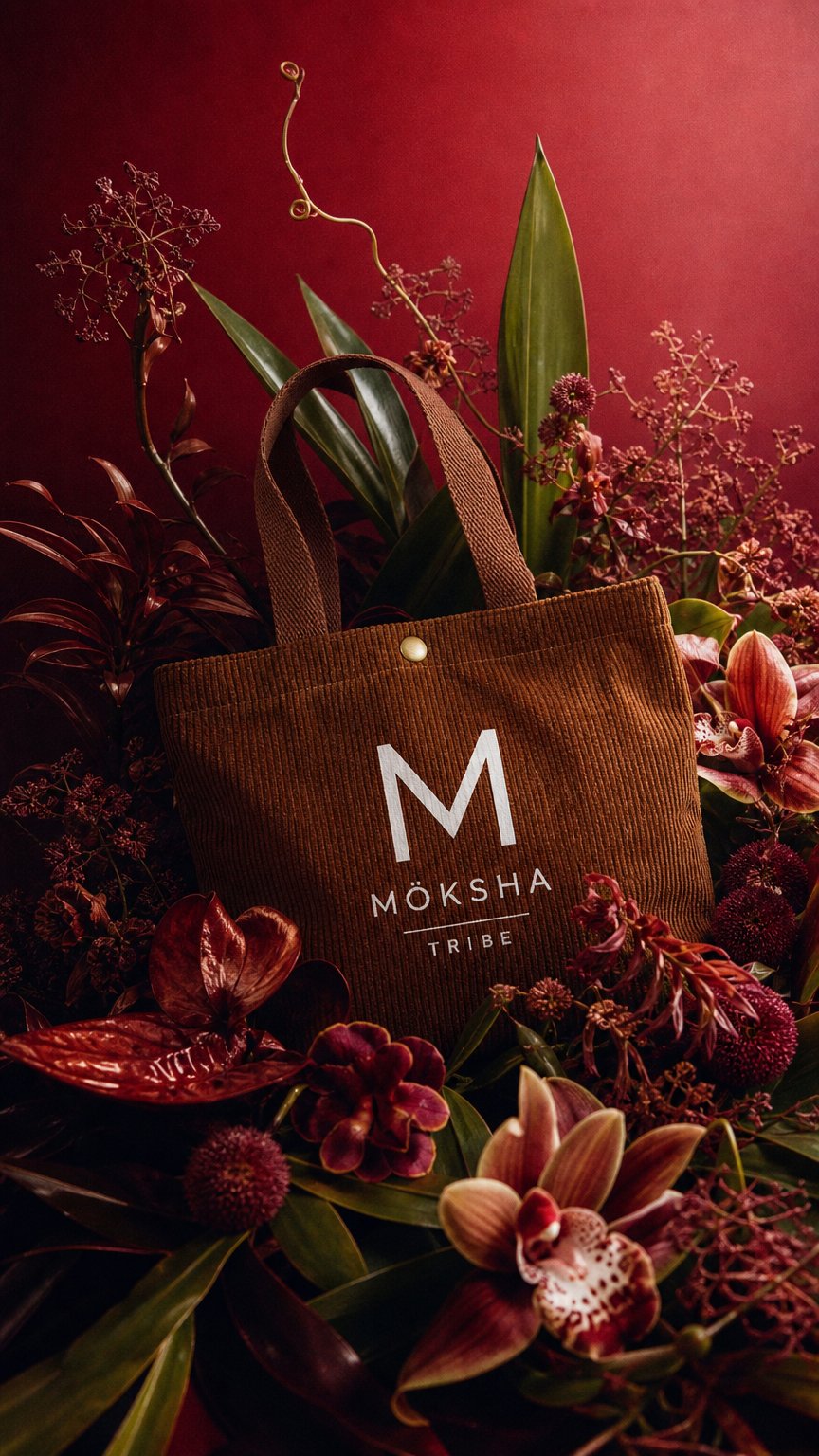 AI product shot of Möksha Tribe Tote bag