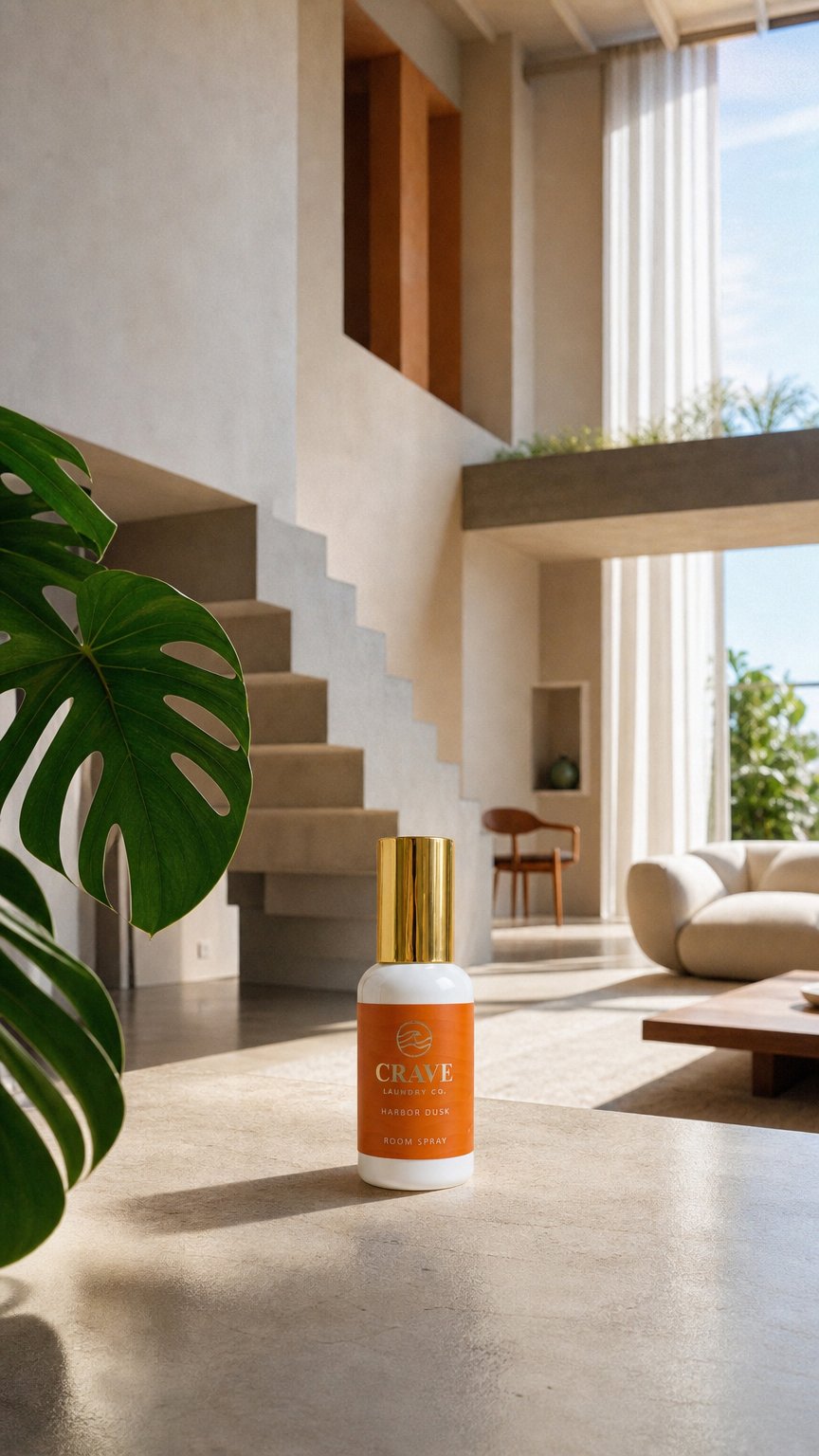 AI product shot of Harbor Dusk Room Spray