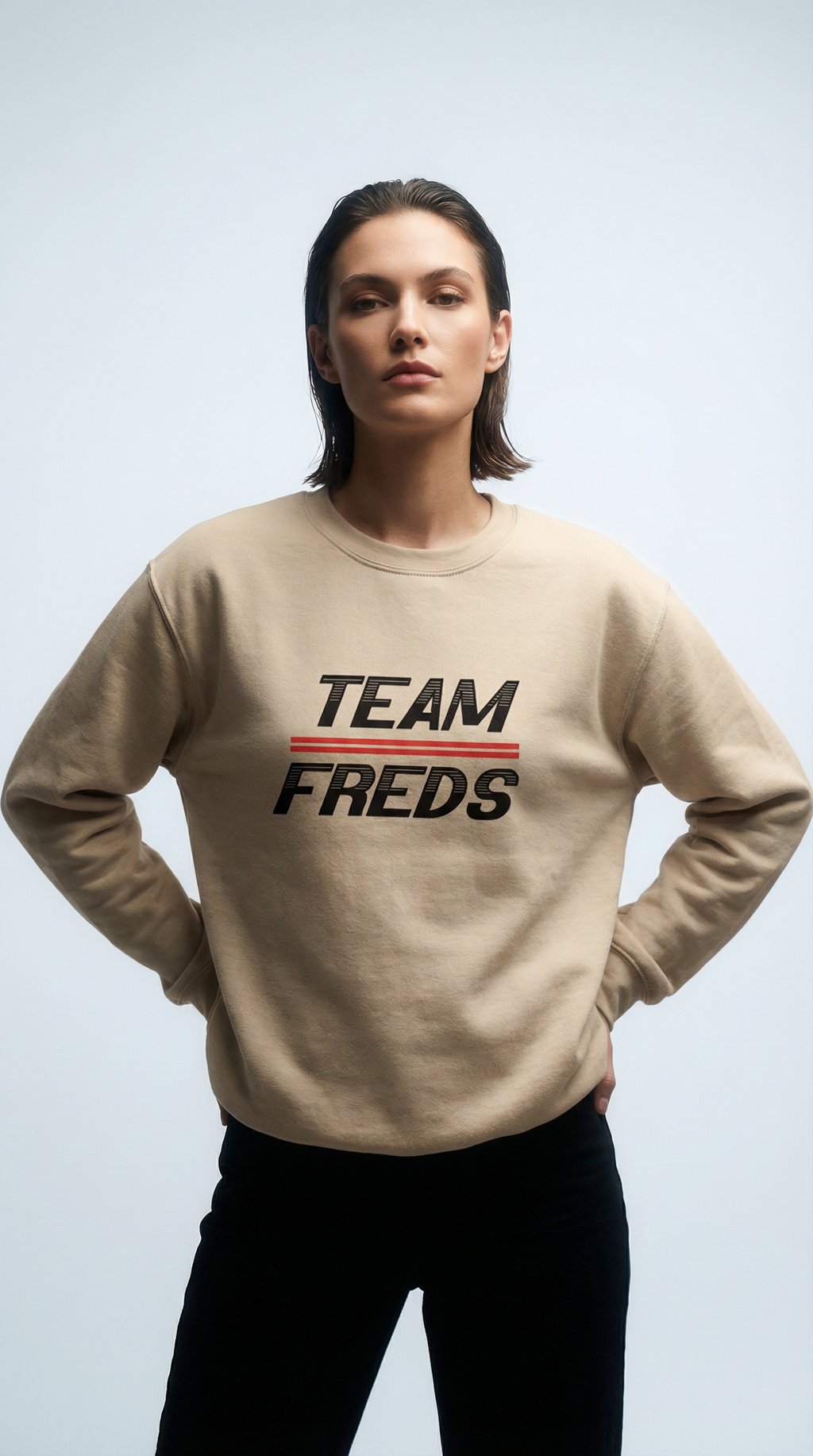 AI product shot of TEAM FREDS Adult Sweater