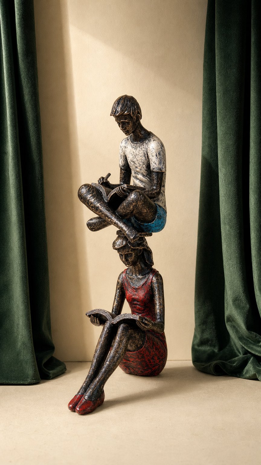 AI product shot of Bookends - Young Couple H19cm