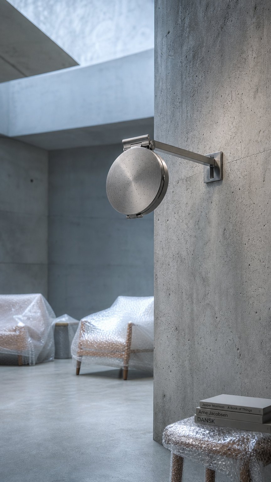 AI product shot of Brushed Nickel Shower Head