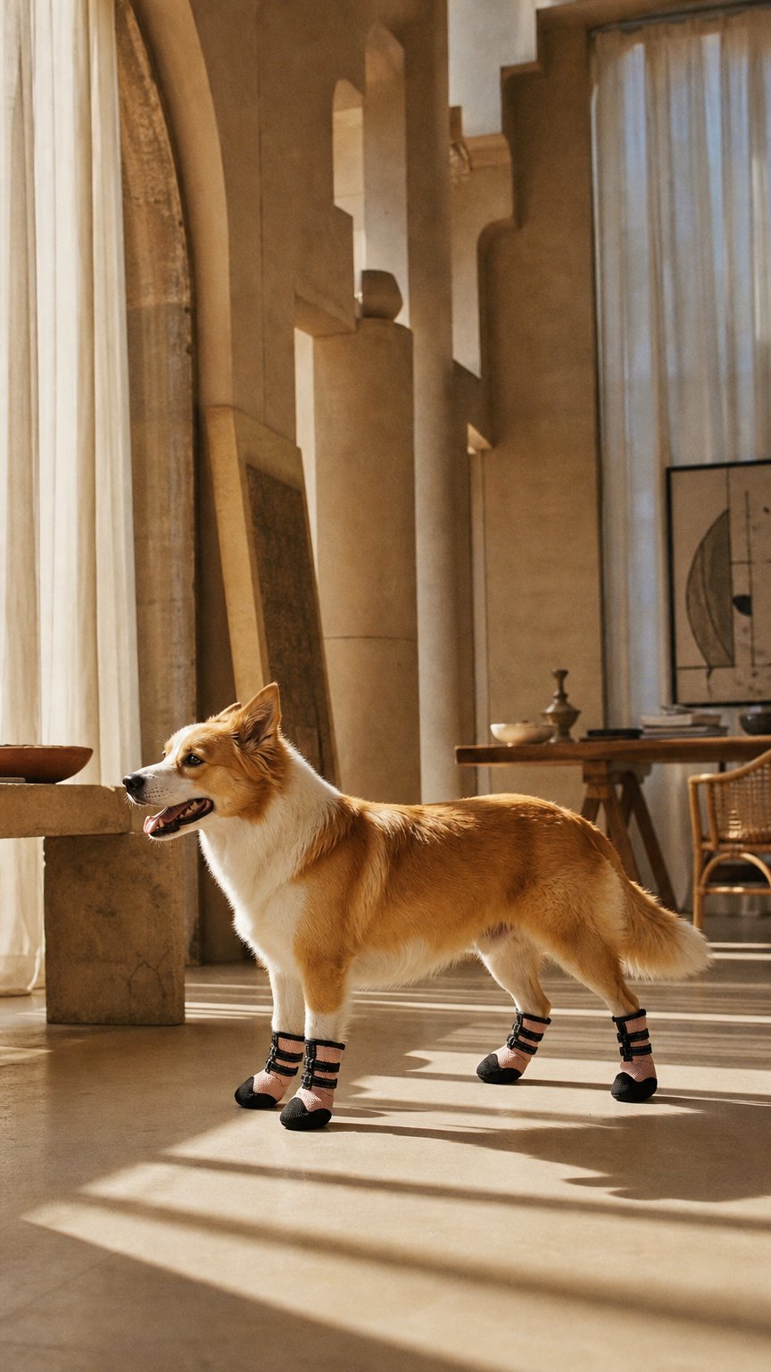 AI product shot of Hundeschuhe für mittelgroße & große Hunde
