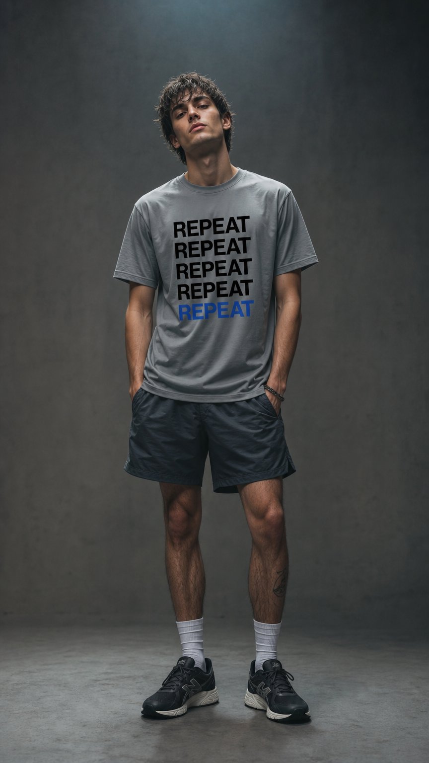AI product shot of Repeat Stack T-Shirt