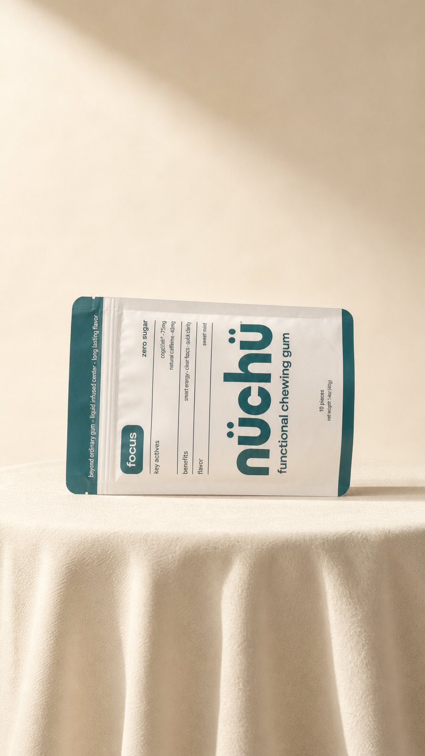 AI product shot of Nüchü Focus Sweet Mint