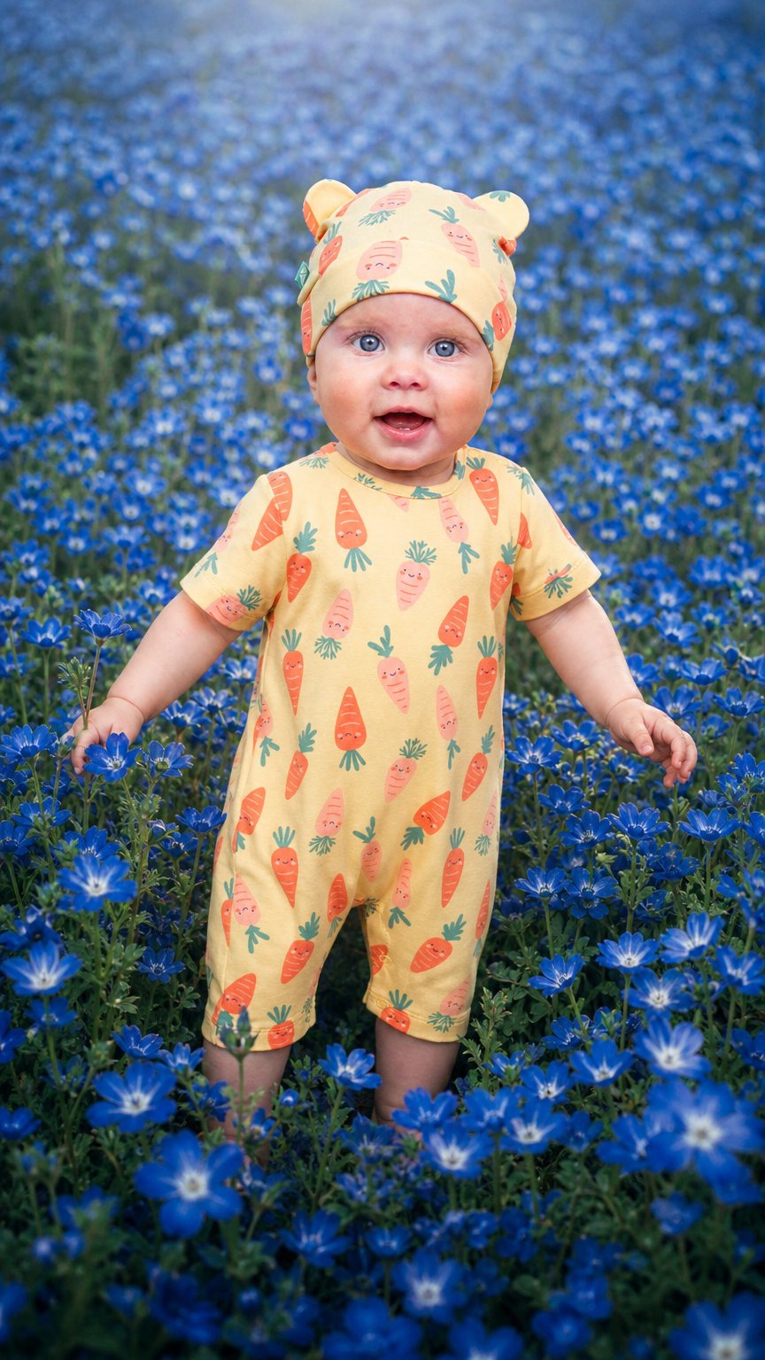 AI product shot of Happy Carrot Romper