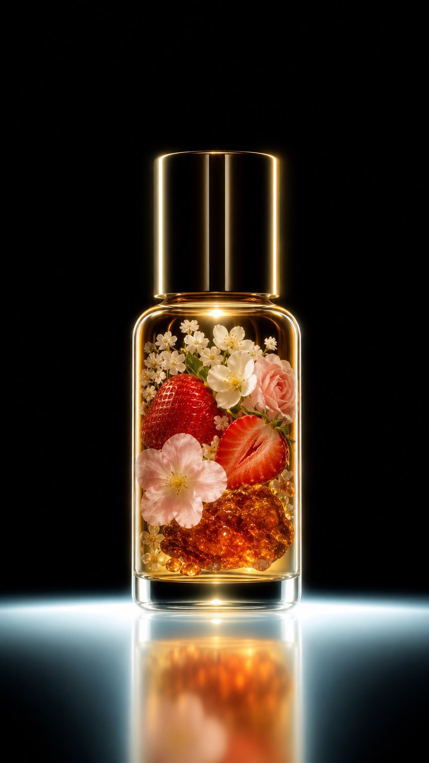 AI product shot of Strawberry Letter by Phlur Type Fragrance Oil