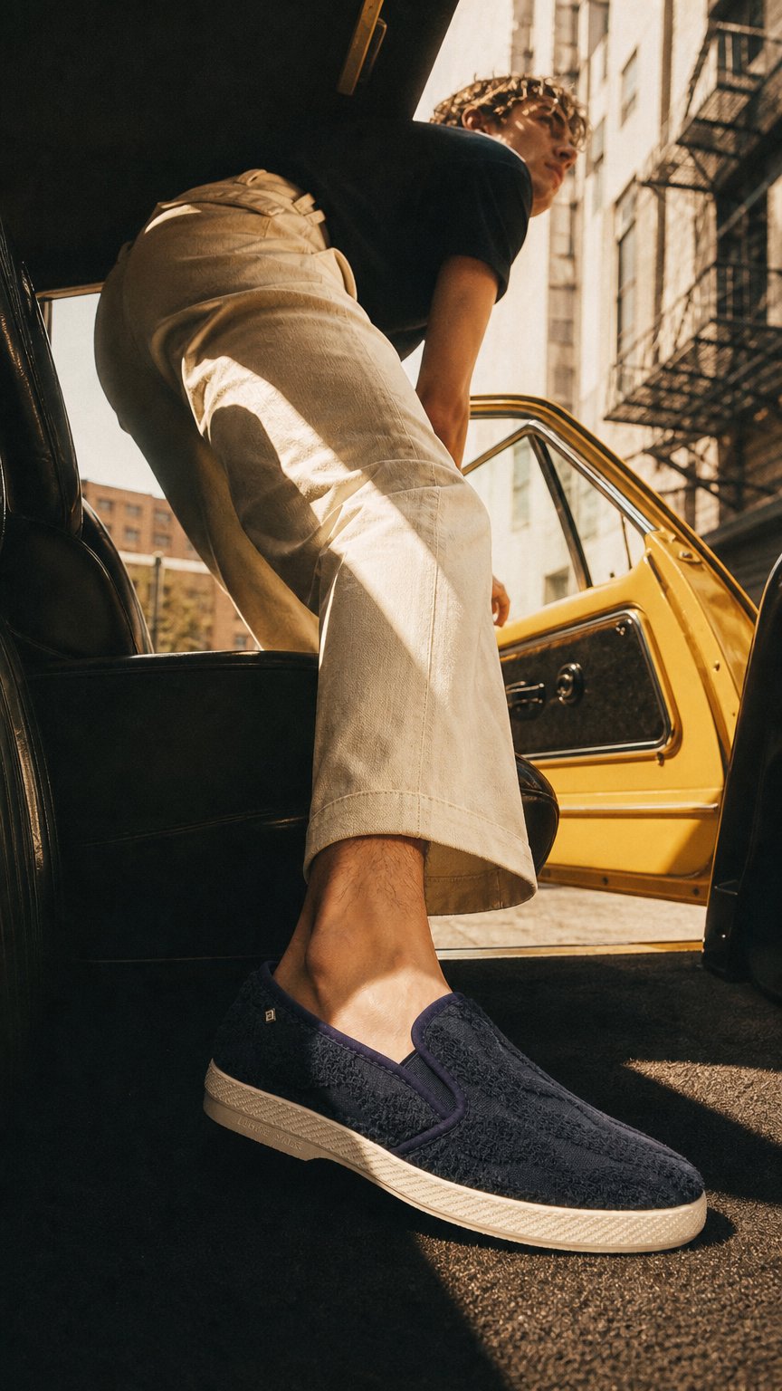 AI product shot of Classic Terry Cloth Slip-On Loafer Navy