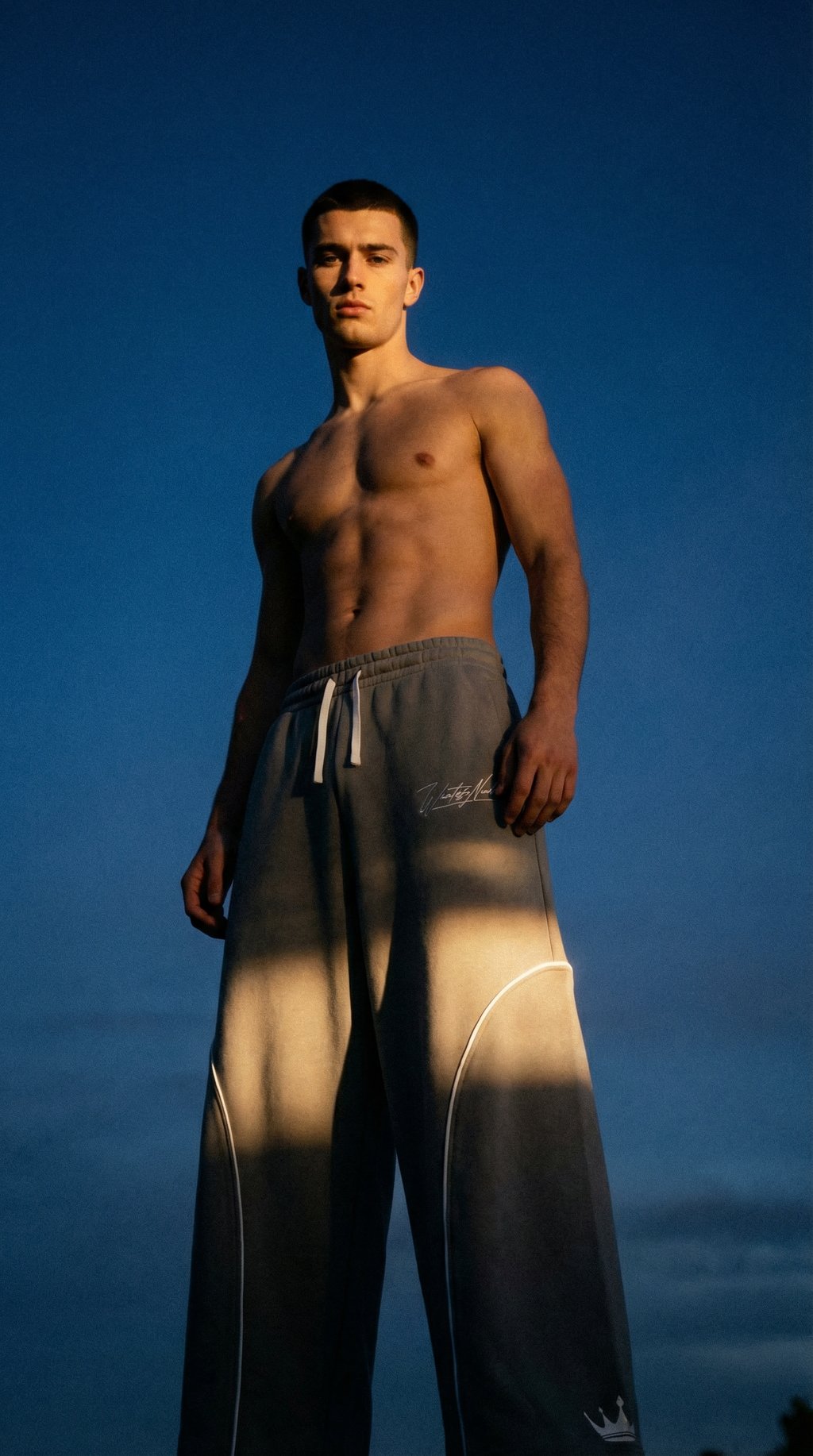 AI product shot of Gray Baggy Sweatpants