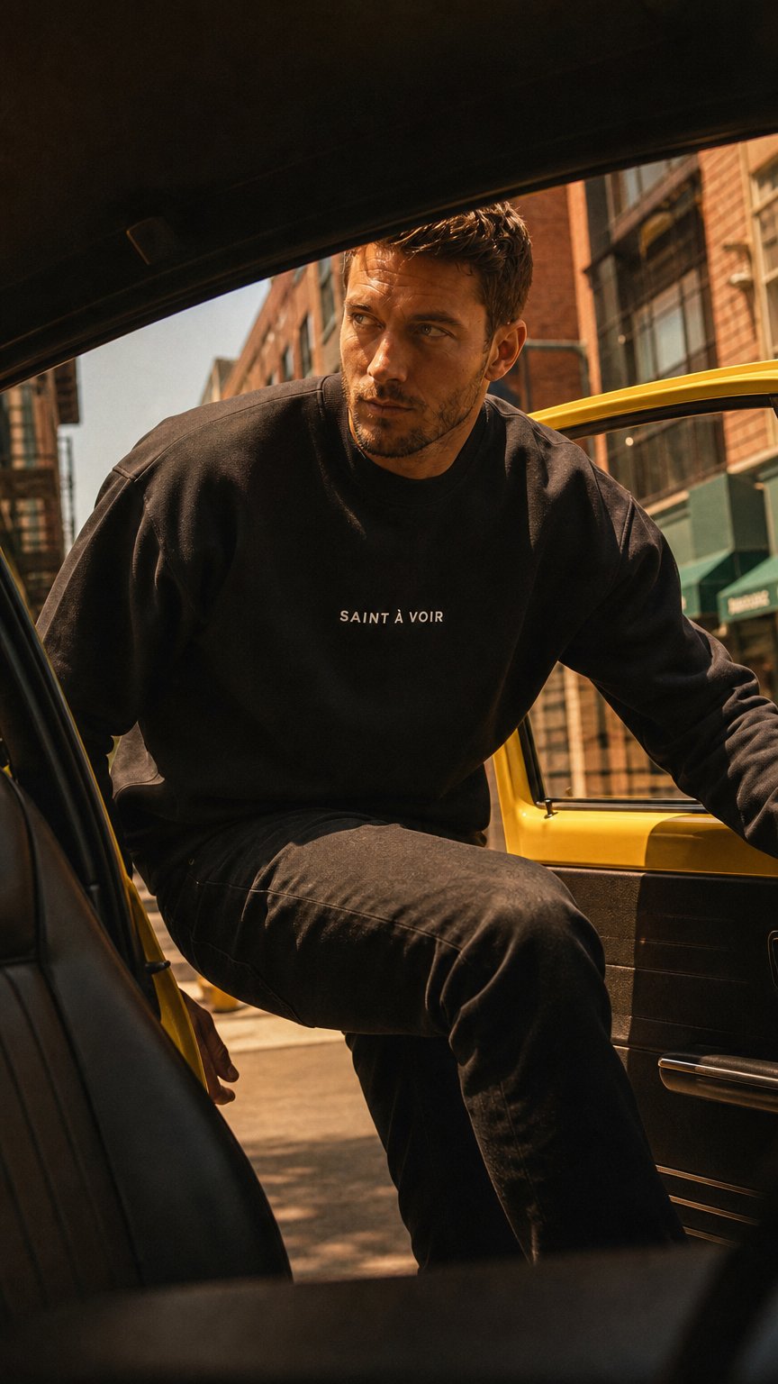 AI product shot of The Essential Sweatshirt – Black