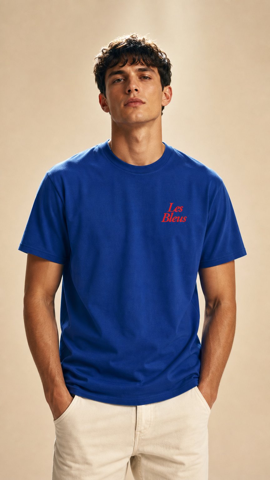 AI product shot of Les Bleus Tee – France Edition | For God and Country Collection
