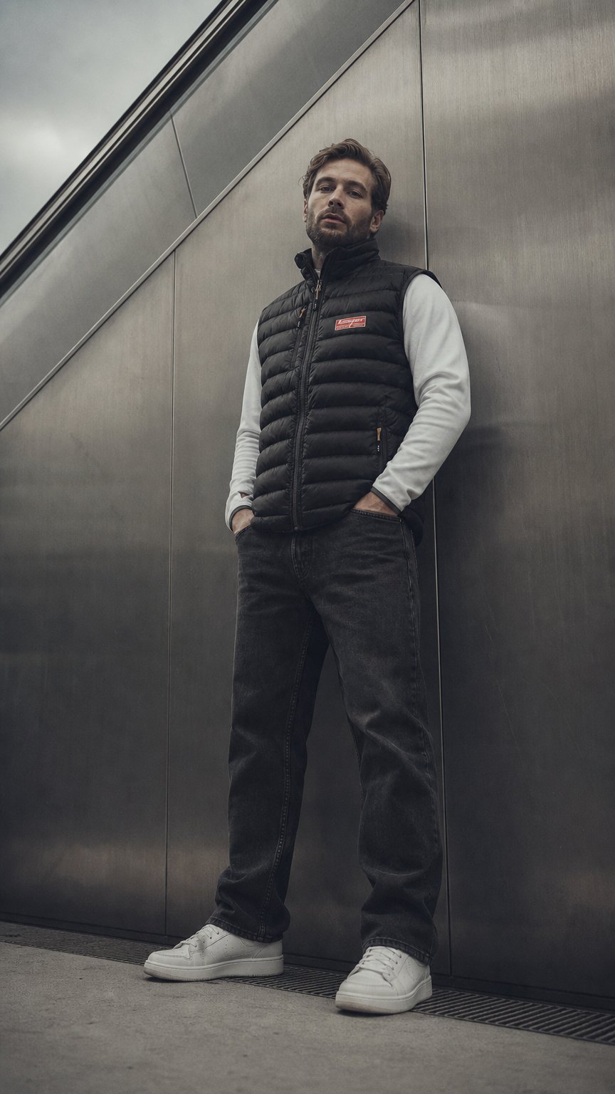 AI product shot of Scotia leichter Daunen-Bodywarmer für Herren