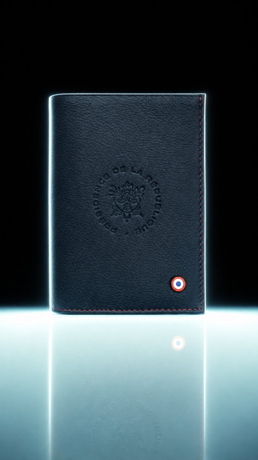 AI product shot of VICTOR - Pour l'Élysée portefeuille Cuir lisse Lune bleue