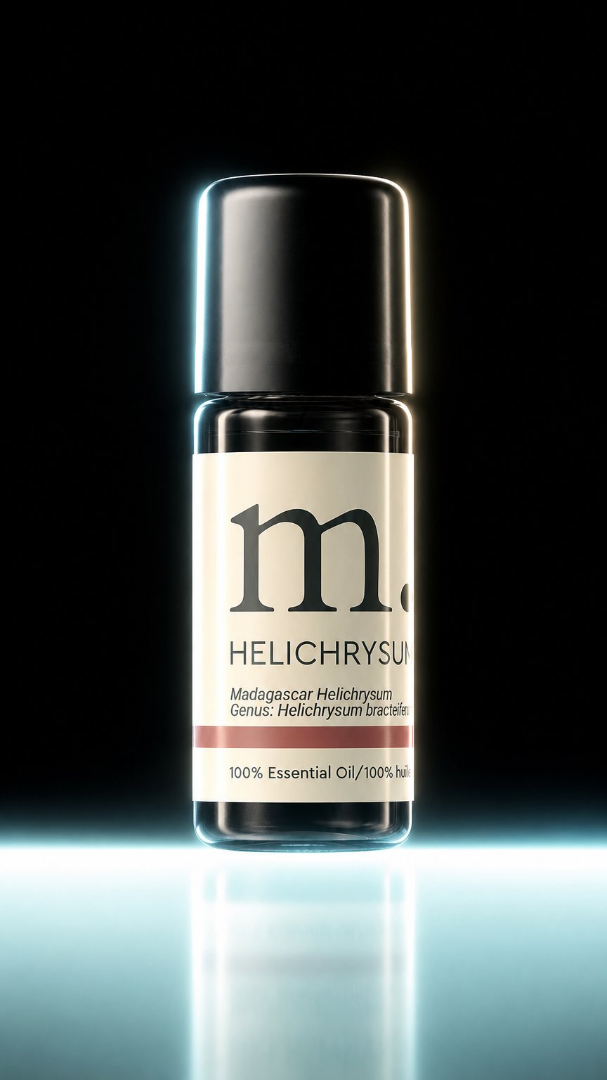 AI product shot of Helichrysum Bratieferum Essential Oil