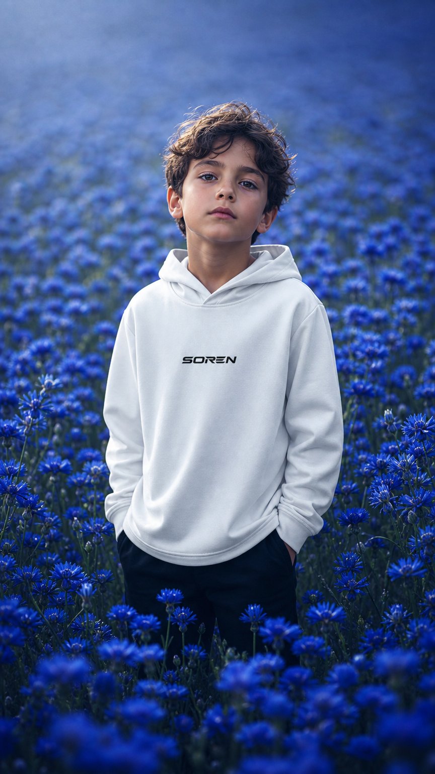 AI product shot of Youth Posi UV Pro Hoodie