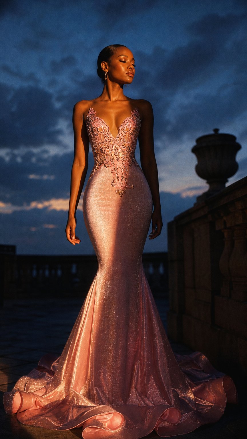 AI product shot of THE LUMIÈRE GOWN