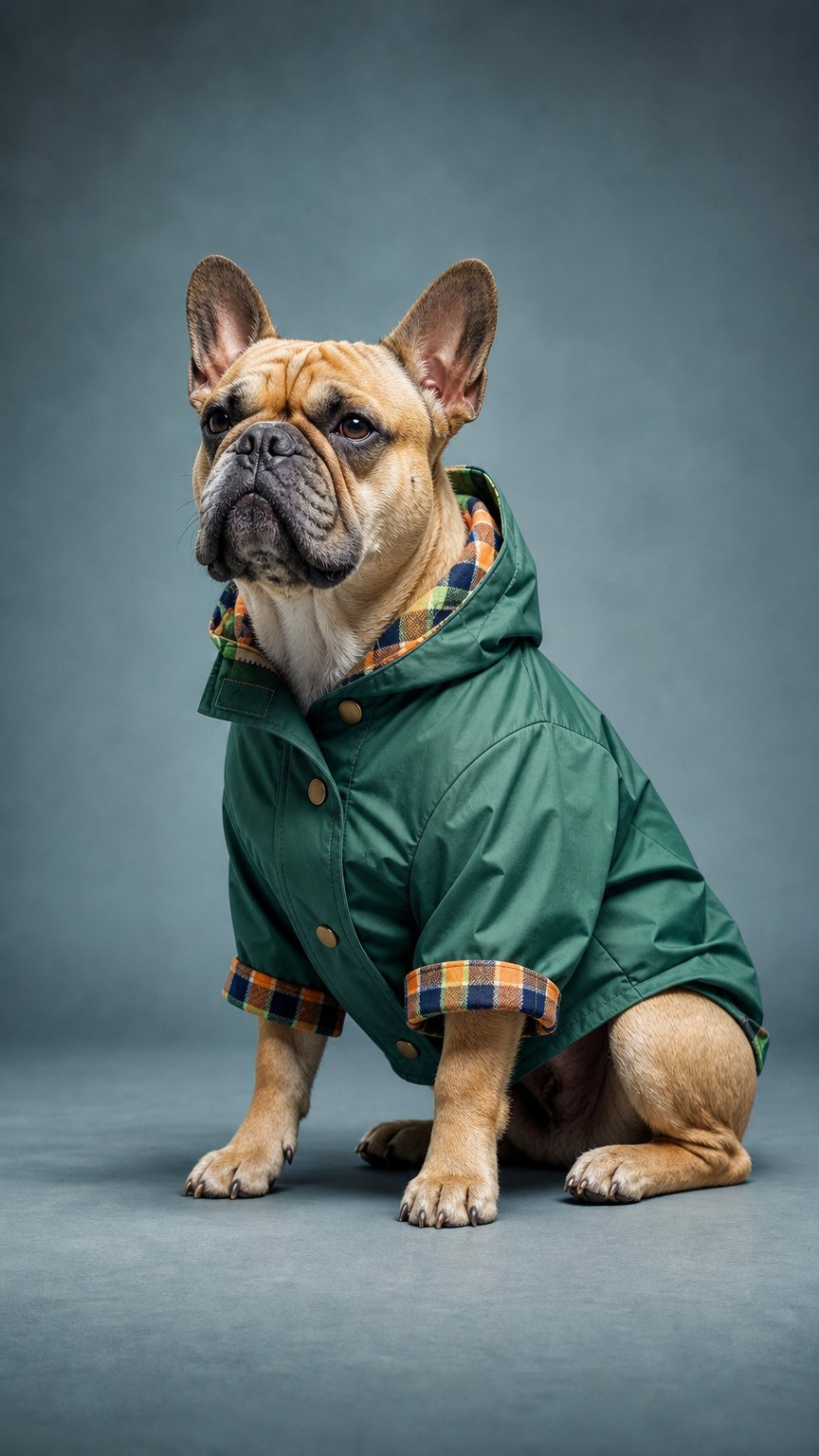 AI product shot of Dog Rain Jacket - Forest Green