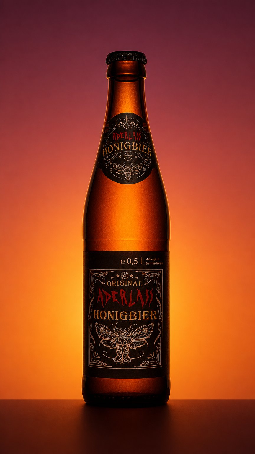 AI product shot of Aderlass Honigbier