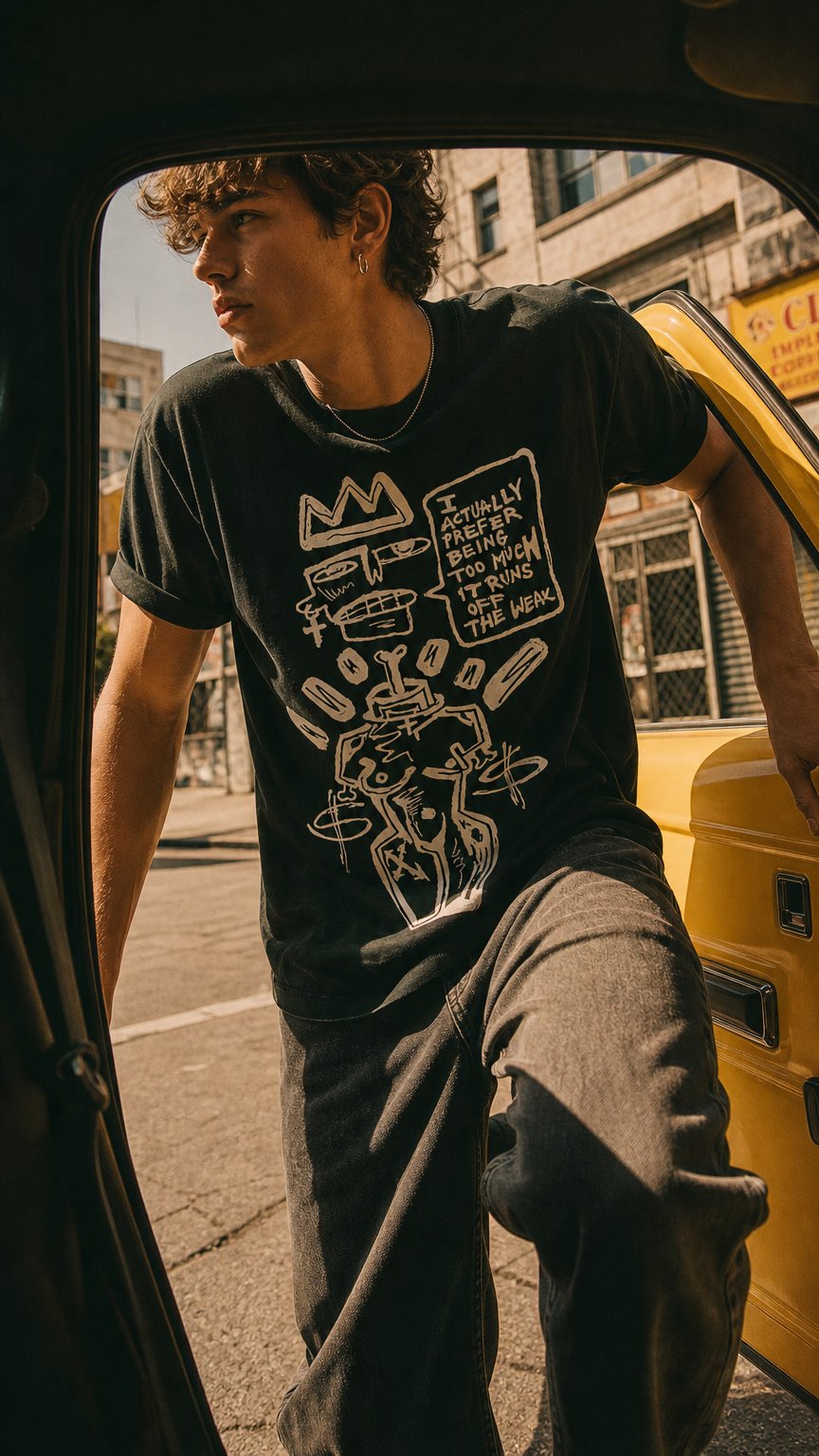 AI product shot of Too Much Big Print T-shirt