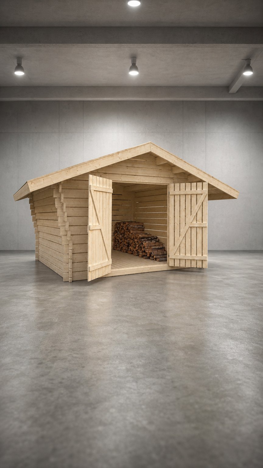 AI product shot of Gerätehaus Franky 10m²
