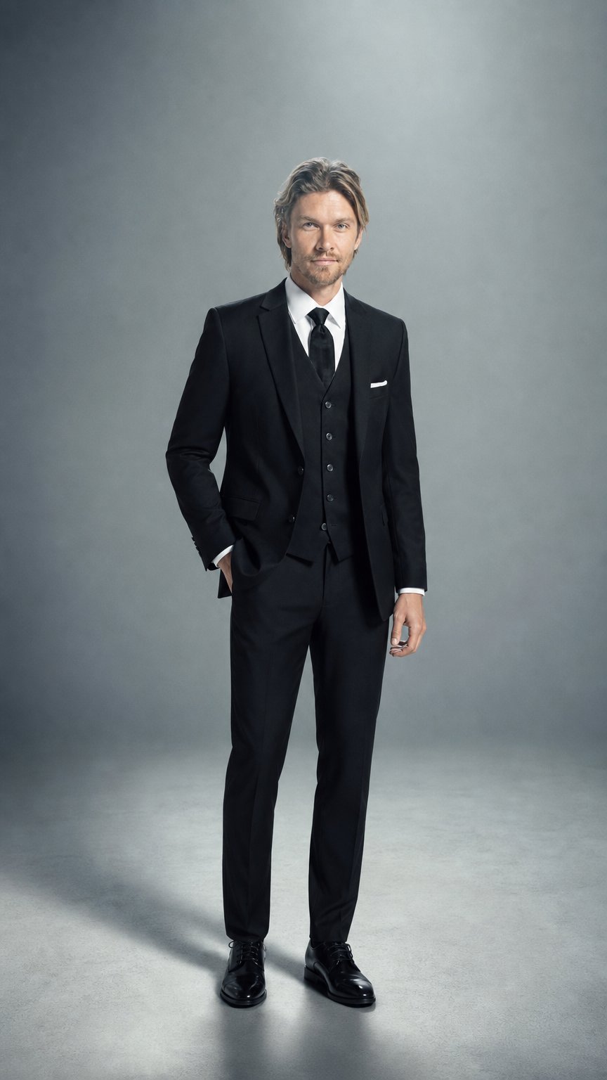 AI product shot of Black Suit Jacket Regular