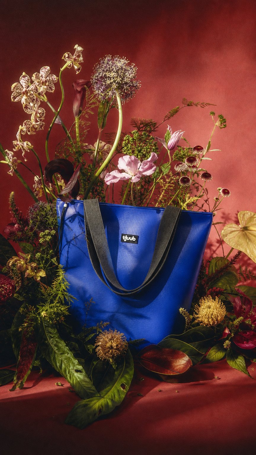 AI product shot of Lassen mit Reißverschluss – große Tasche aus LKW-Plane