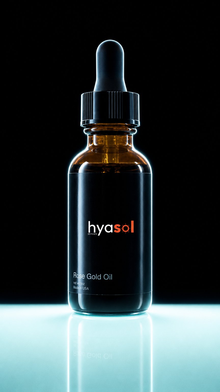 AI product shot of Anti-aging Rose Gold Oil
