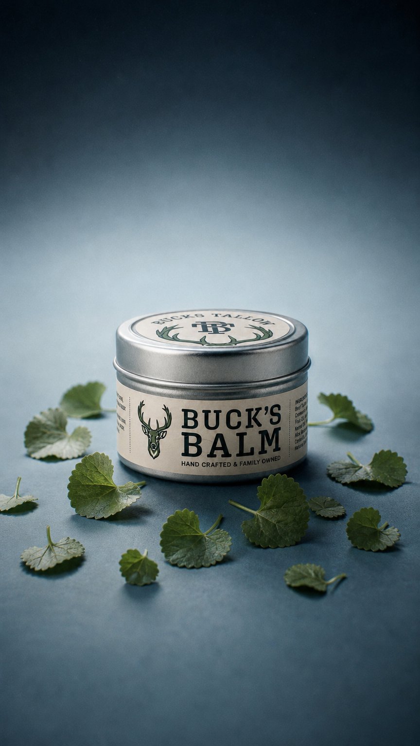AI product shot of Buck's Balm
