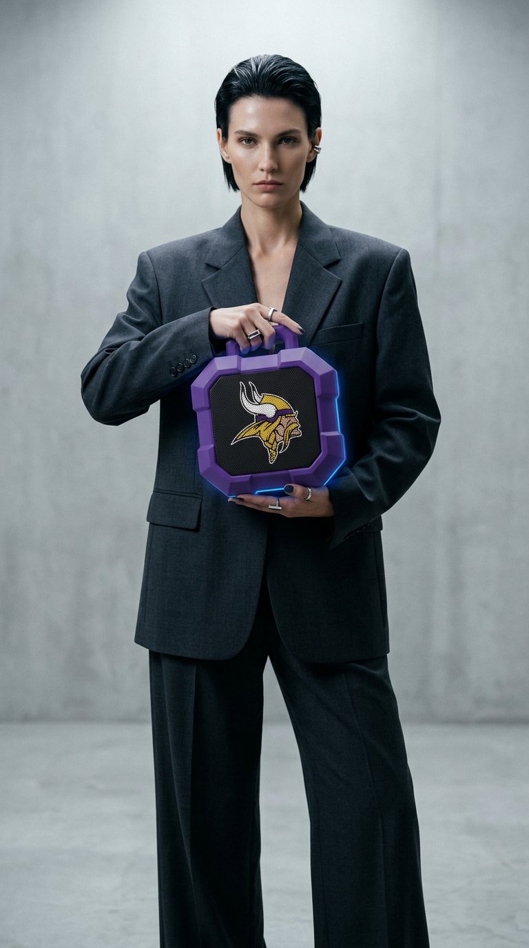 AI product shot of Minnesota Vikings NFL Shockbox Bluetooth Speaker
