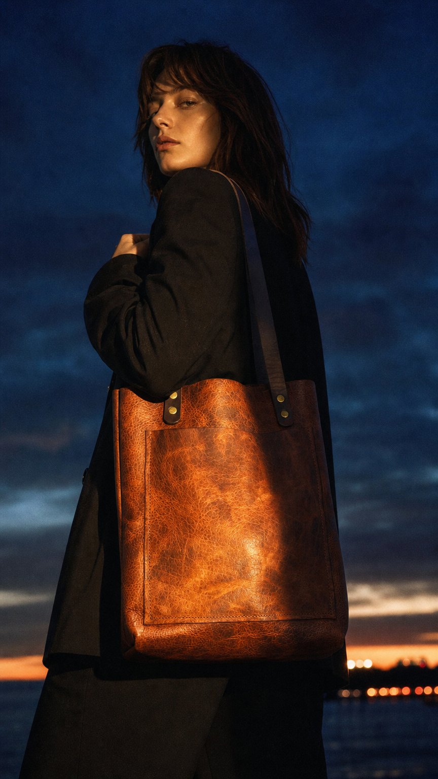 AI product shot of Tote | Weathered Tobacco
